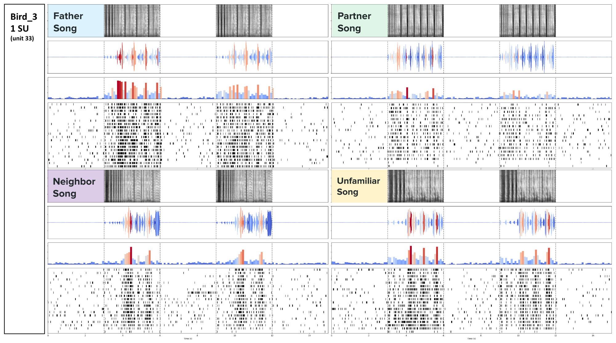 Single-unit neural recordings during song playback